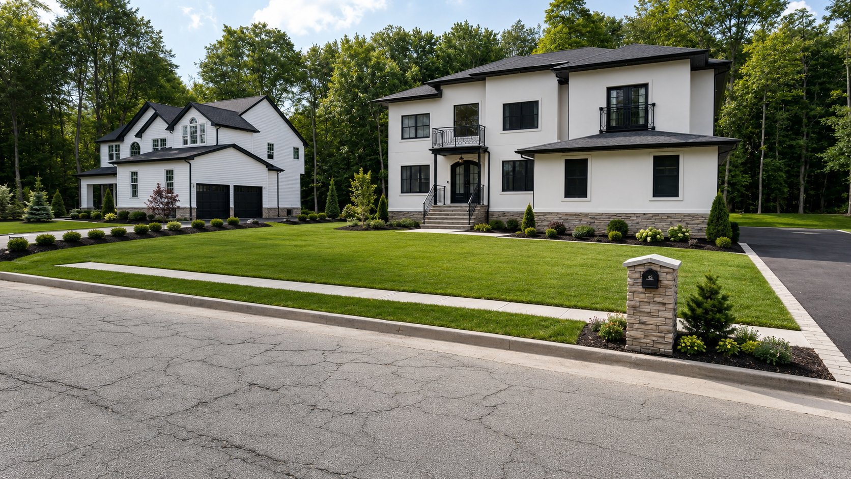Tulip Drive custom homes exterior modern stucco facade North Brunswick NJ